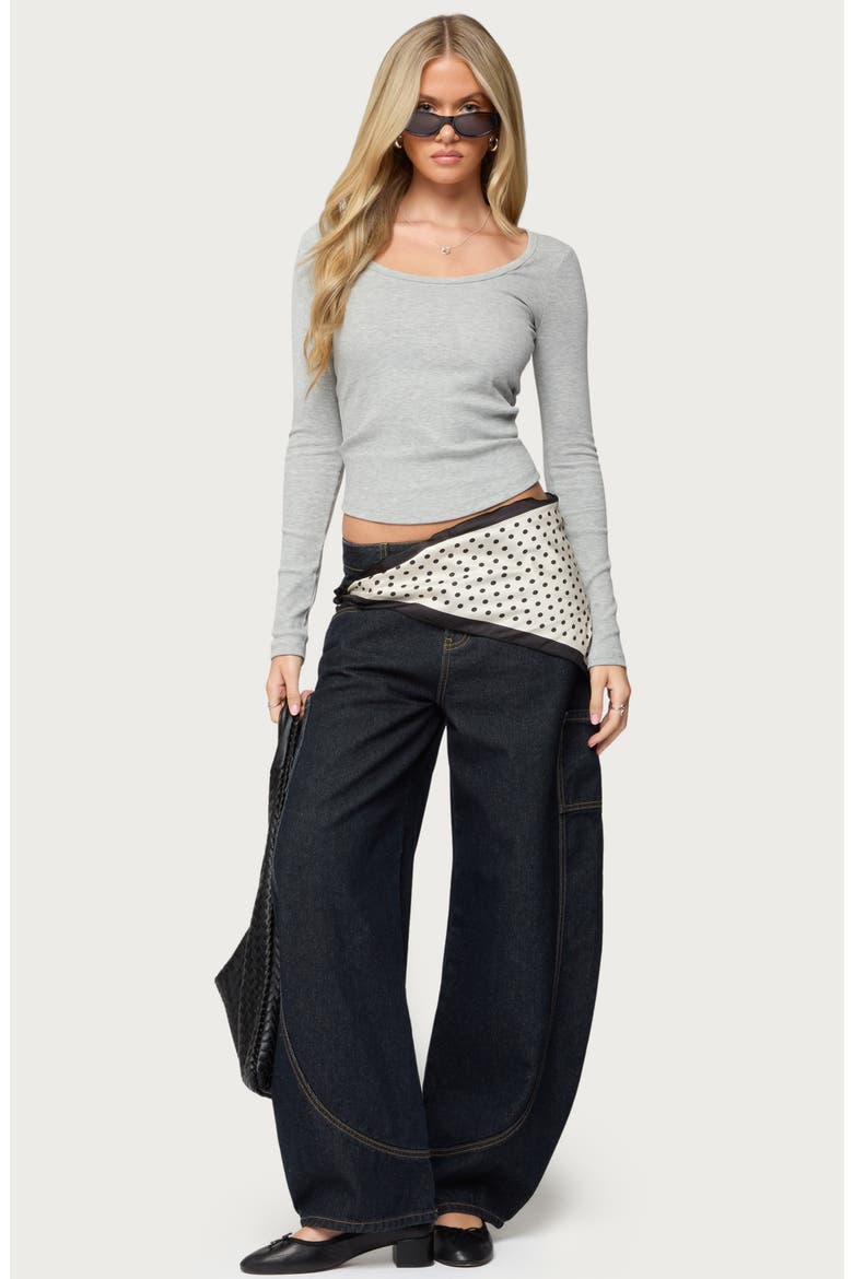 Makenna Rib Scoop Neck Top, Alternate, color, GRAY-MELANGE