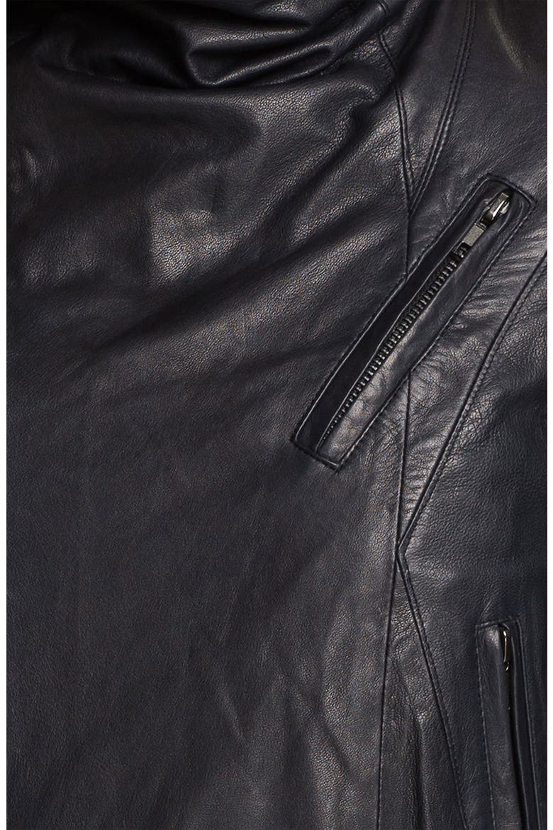 'Max' Seamed Leather Moto Jacket, Alternate, color, SAPPHIRE/ NAVY