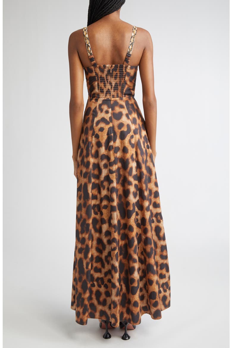 Sutton Leopard Print Gown, Alternate, color, TAN/ BLACK LEOPARD PRINT