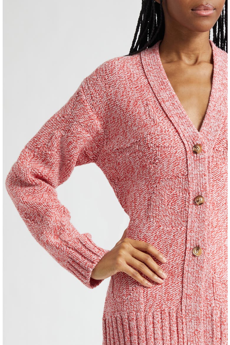 Aamu Unikko Wool Cardigan, Alternate, color, RED MELANGE