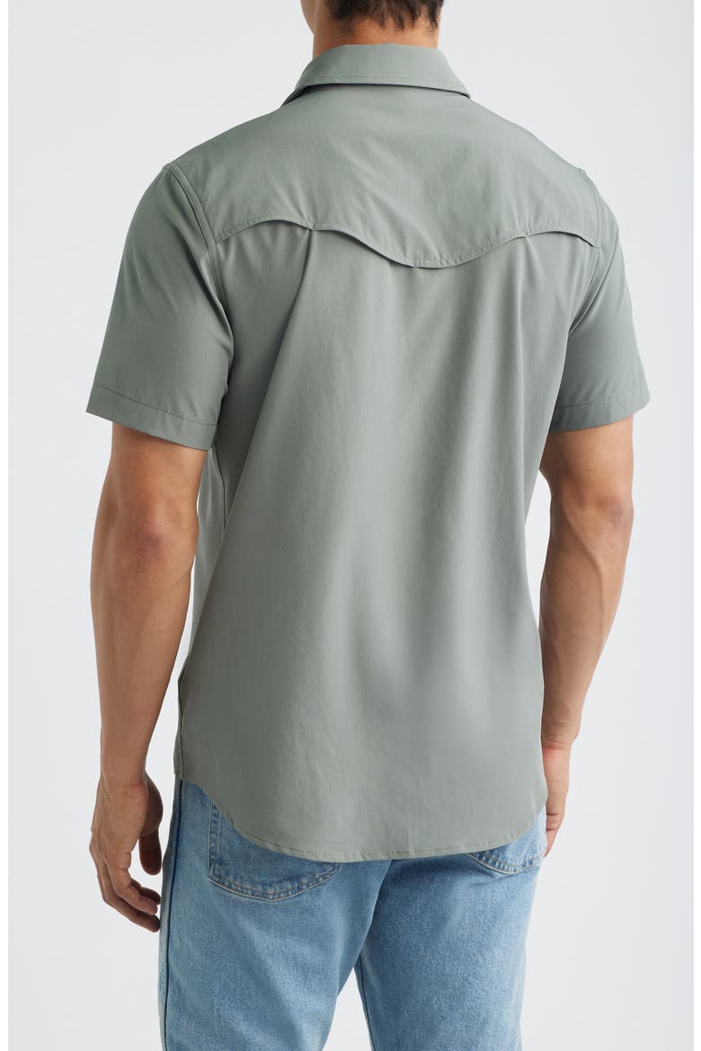 Performance Western Short Sleeve Button-Up Shirt, Alternate, color, CACTUS