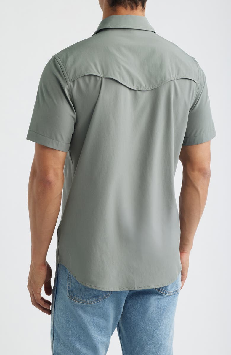 Tecovas Performance Western Short Sleeve Button-Up Shirt, Alternate, color, Cactus