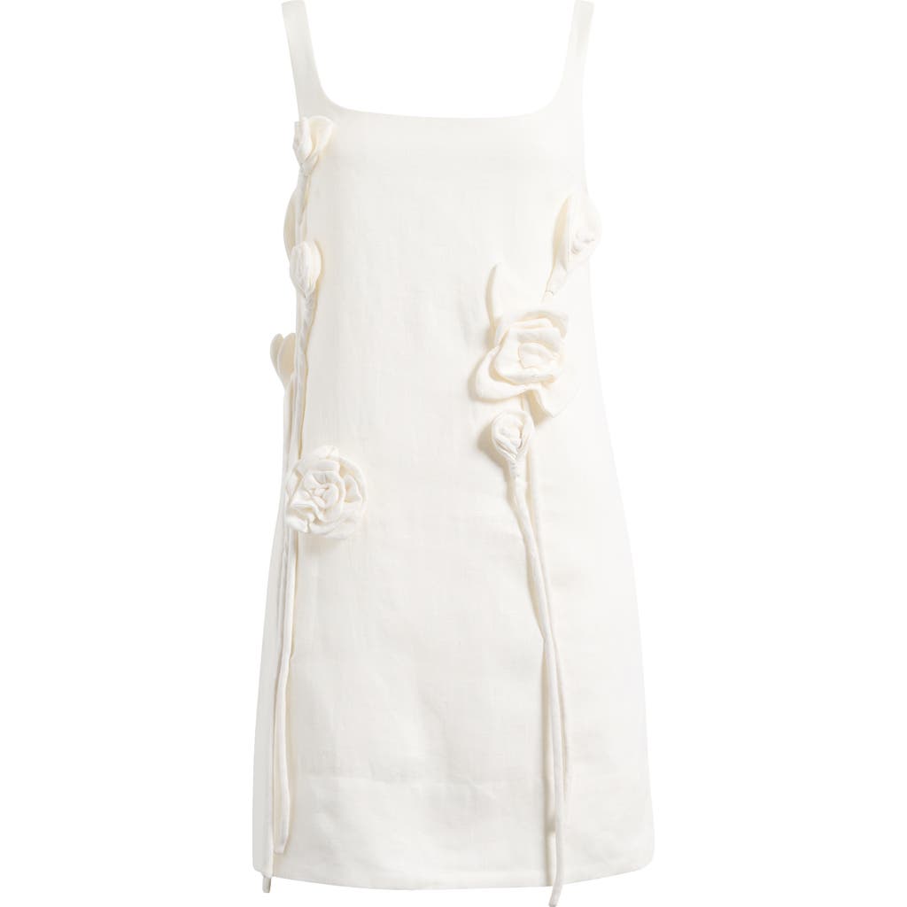 Farm Rio Rose Detail Linen Minidress