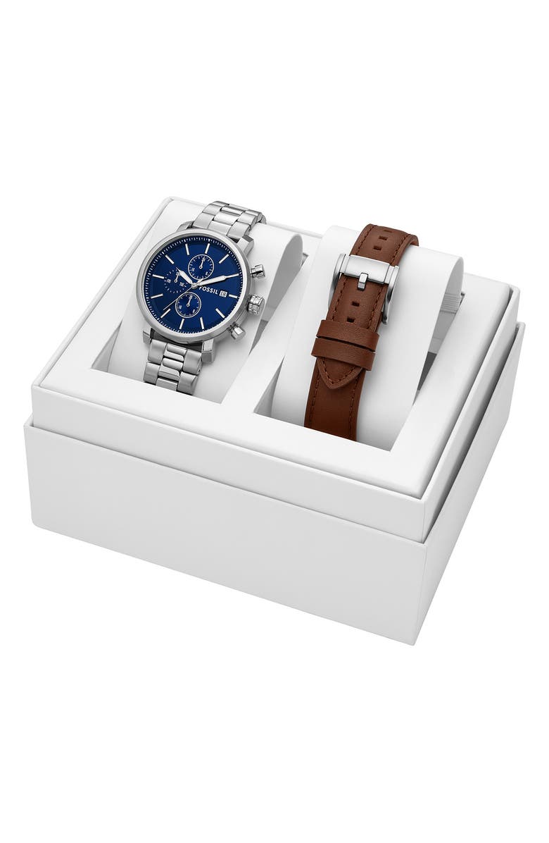 Fossil Rhett Multifunction Quartz Bracelet Watch, 43mm, Alternate, color, Silver