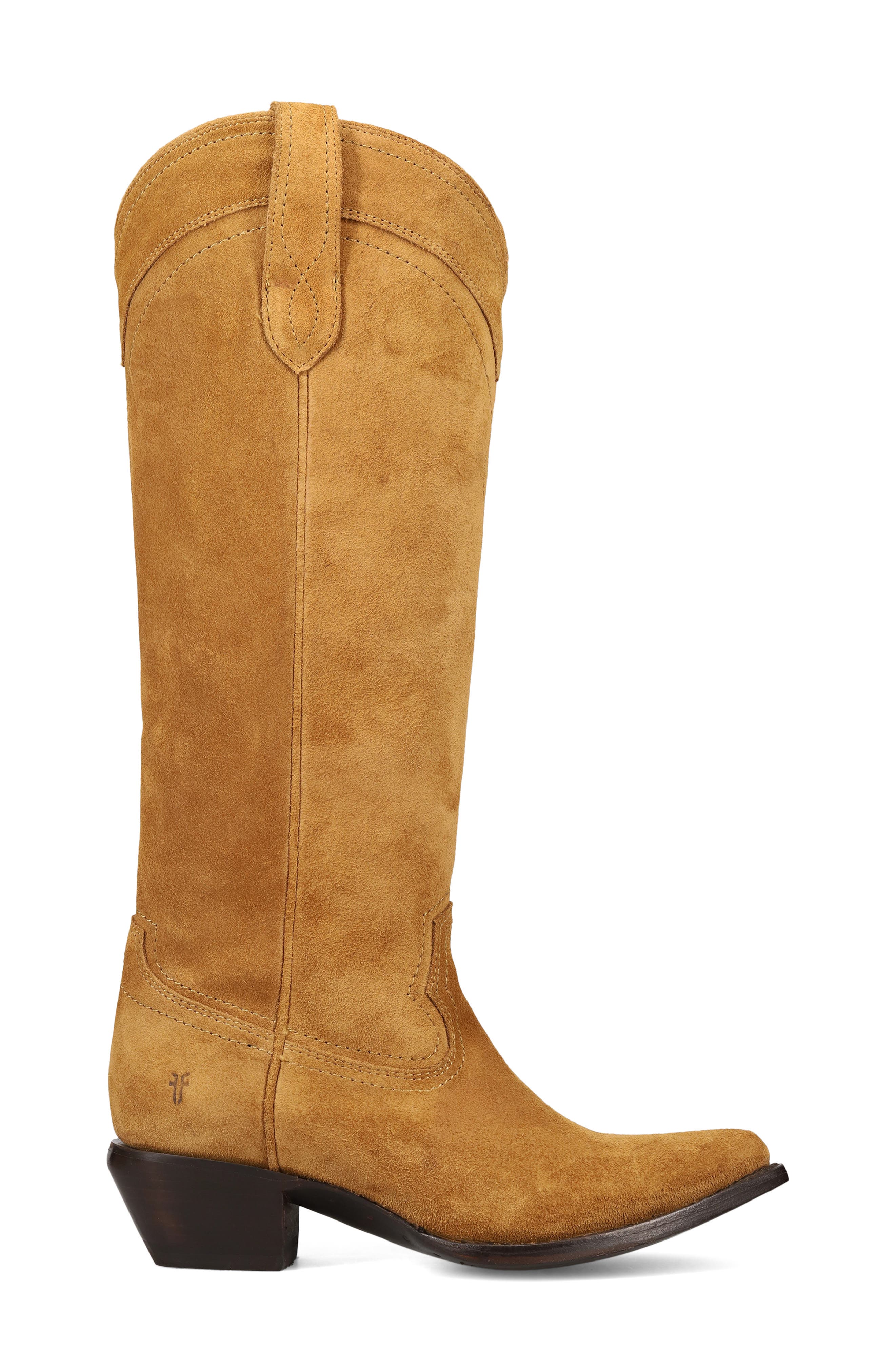 Frye Sacha Knee High Western Boot, Alternate, color, Barley