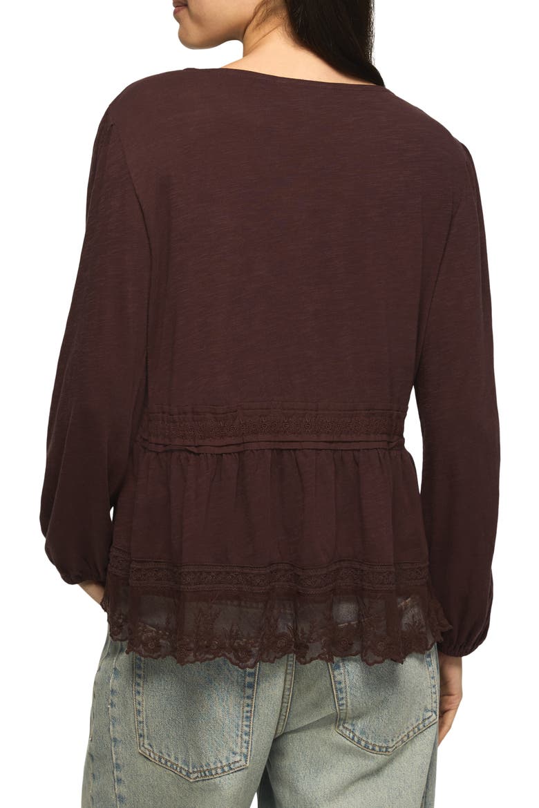 Embroidered Top, Alternate, color, FUDGE