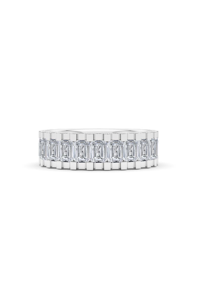 Emerald Lab Grown Diamond Channel Ring, Main, color, 18K WHITE GOLD