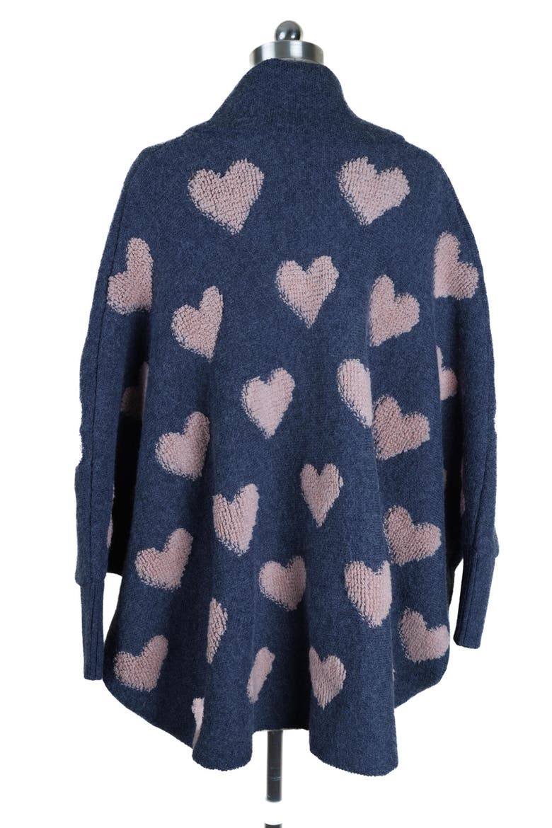 Textured Heart Cardigan, Alternate, color, DENIM