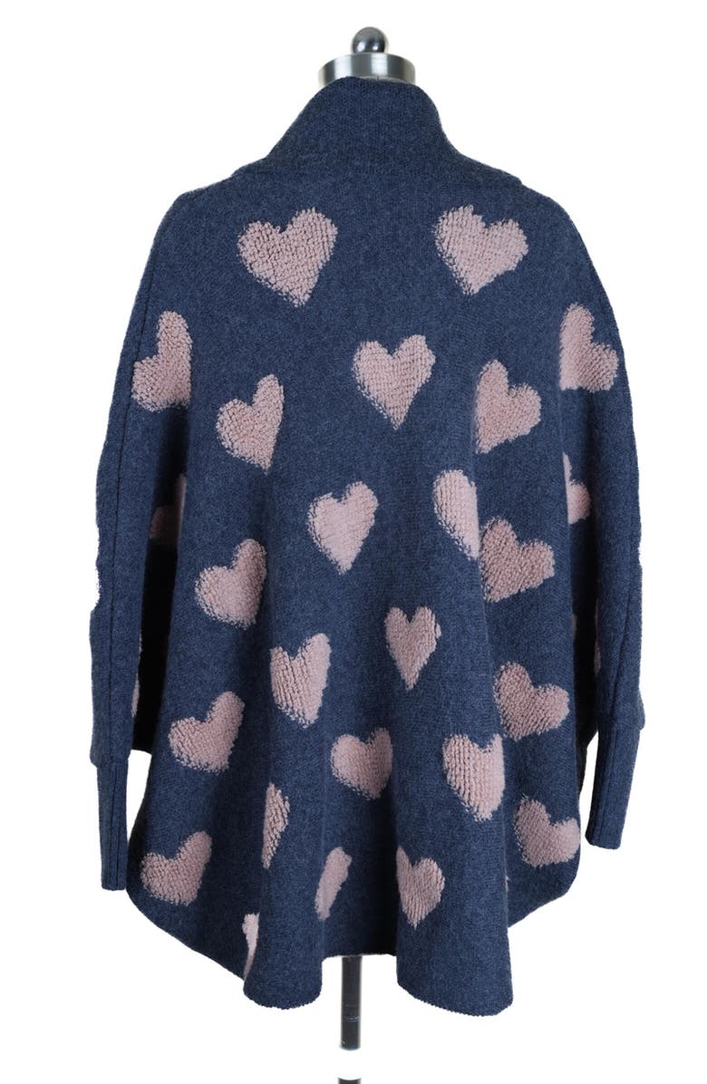 SAACHI Textured Heart Cardigan, Alternate, color, Denim