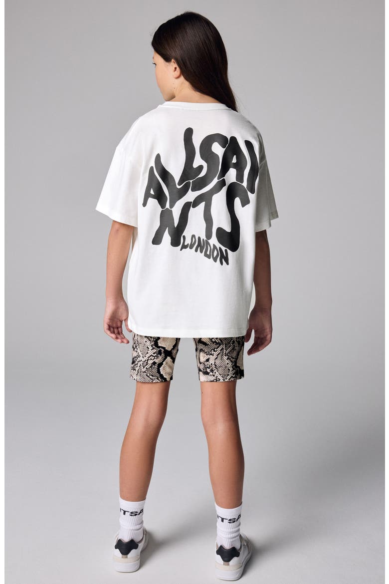 Kids' Orlando Graphic T-Shirt & Snake Print Bike Shorts Set, Alternate, color, WHITE
