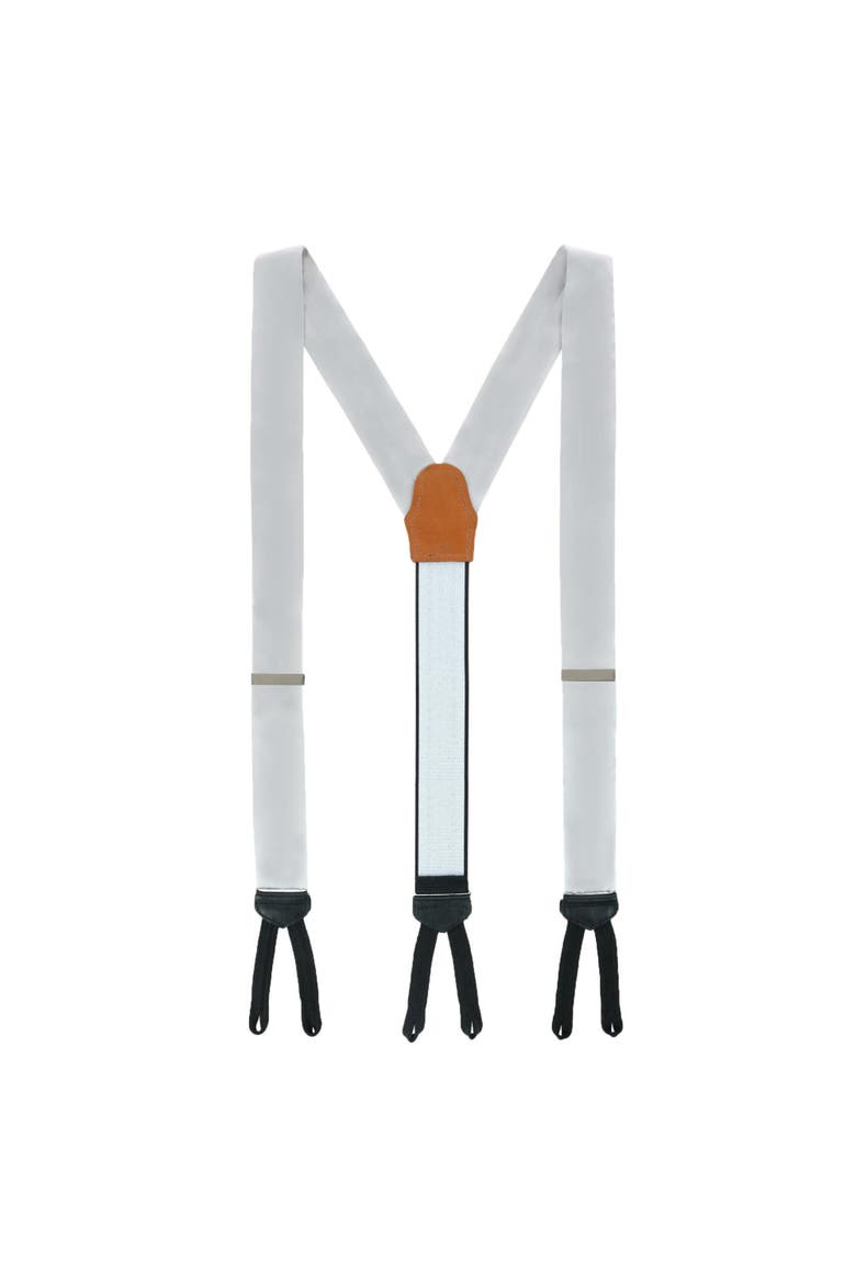 Big & Tall Sutton Solid Silk Formal End Suspenders, Alternate, color, Silver