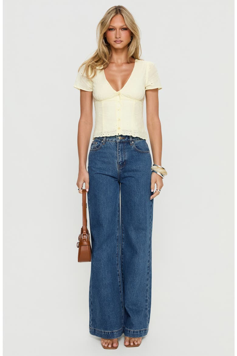 Goldie High Waist Wide Leg Jeans, Main, color, MID BLUE WASH