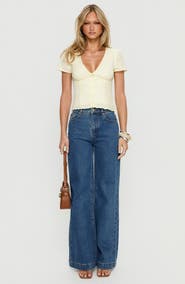 Princess Polly Goldie High Waist Wide Leg Jeans