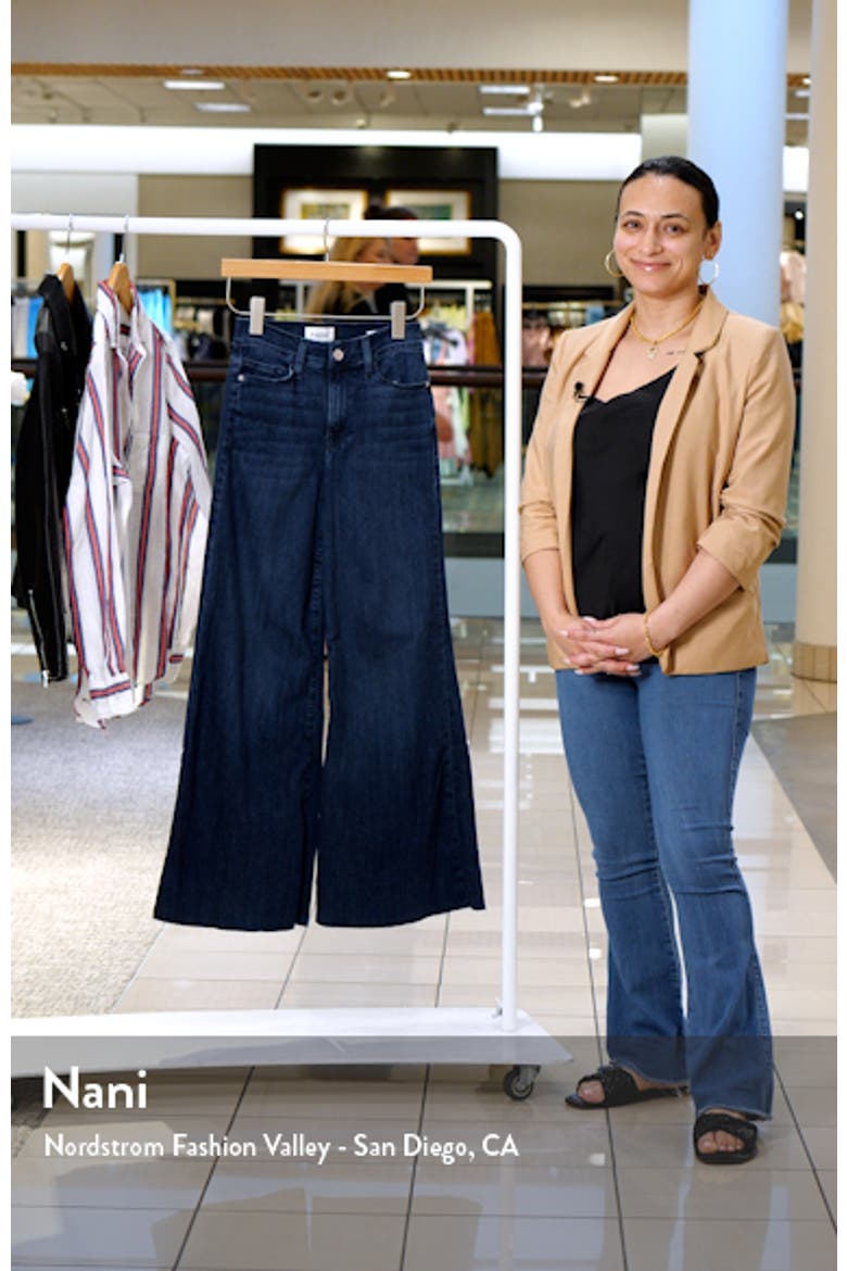 Le Palazzo Raw Hem High Waist Crop Wide Leg Jeans video