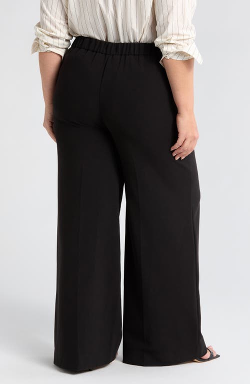 Nordstrom Flat Front Wide Leg Pants In Black