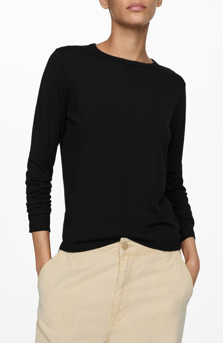 MANGO Lightweight Crewneck Sweater, Main, color,