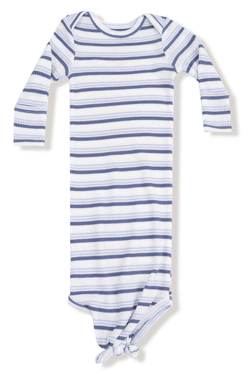 Angel Dear Vintage Stripe Knotted Gown, Main, color, Blue/ Ivory