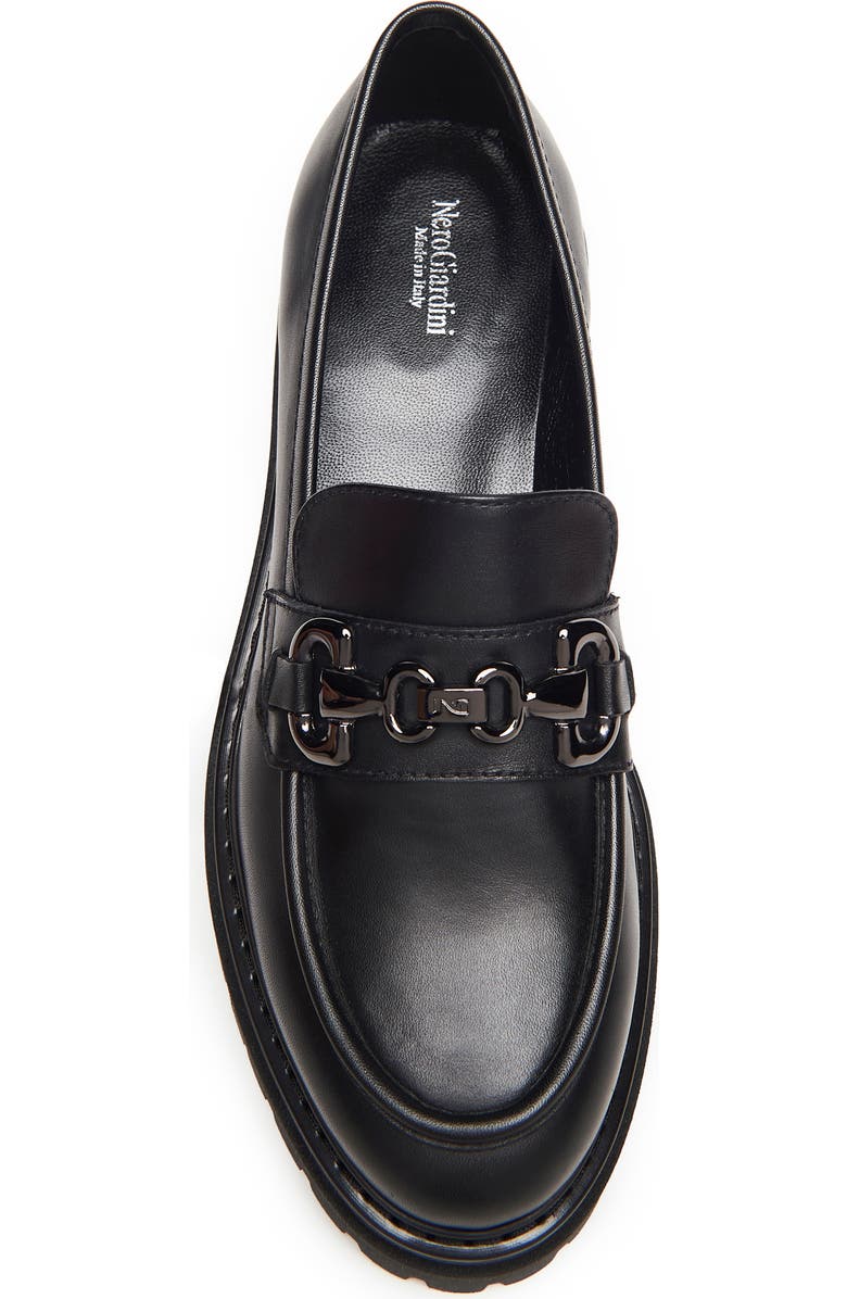 NeroGiardini Lug Sole Bit Loafer, Alternate, color, Black