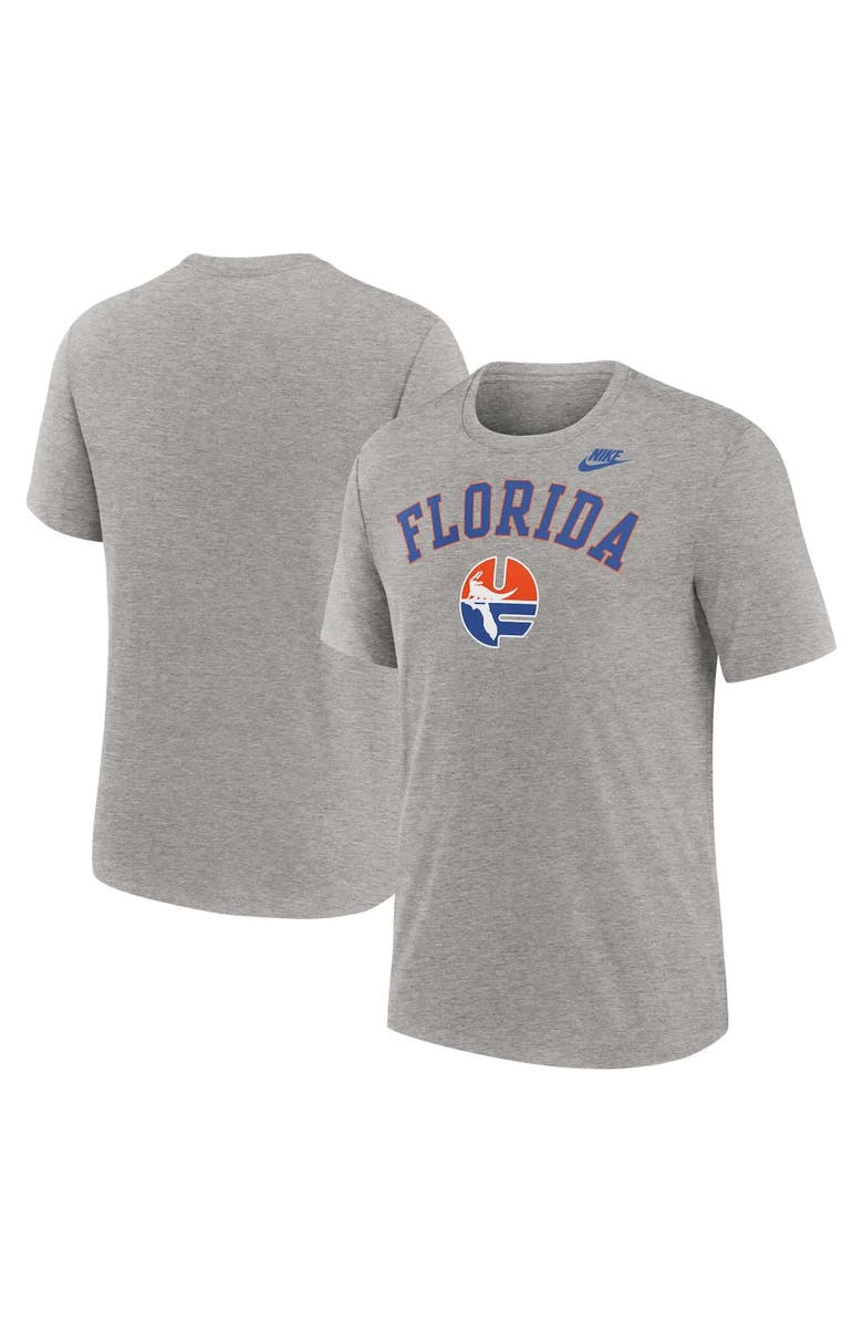 Nike Men's Nike Heather Gray Florida Gators Legacy Arch Tri-Blend T-Shirt, Main, color, Heather Gray