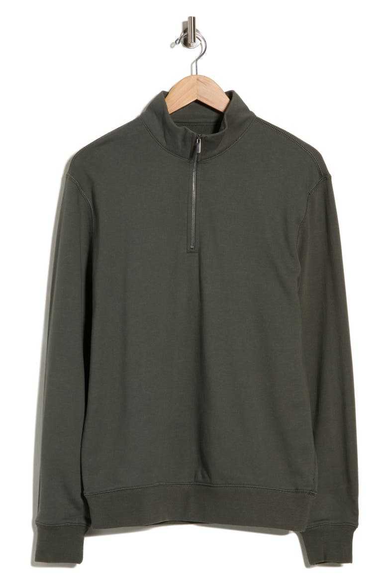 French Terry Quarter Zip Sweatshirt, Alternate, color, GREY CHIMERA