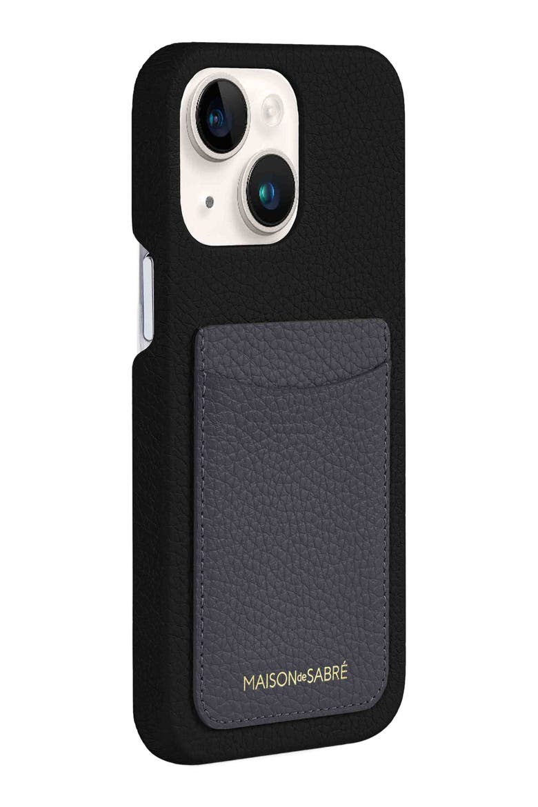 Card Phone Case iPhone 15, Alternate, color, Graphite Caviar