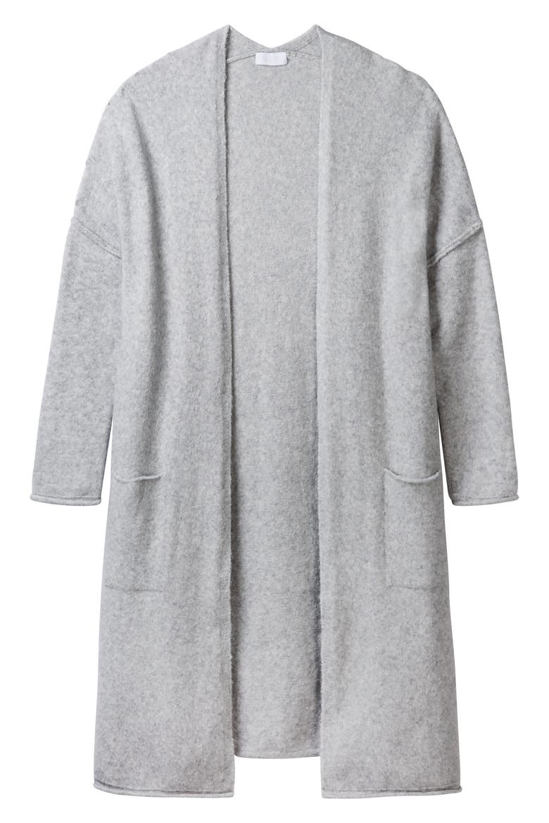 Long Open Cardigan, Alternate, color, PALE GREY MARL