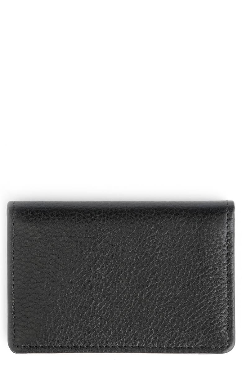 ROYCE New York Leather Card Case, Main, color, Black