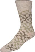 Cole Haan Geometric Pattern Cotton Blend Dress Socks