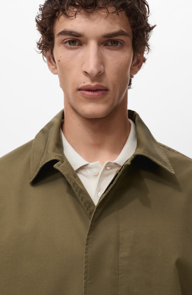 MANGO Classic Water Repellent Trench Coat, Alternate, color, Khaki Green