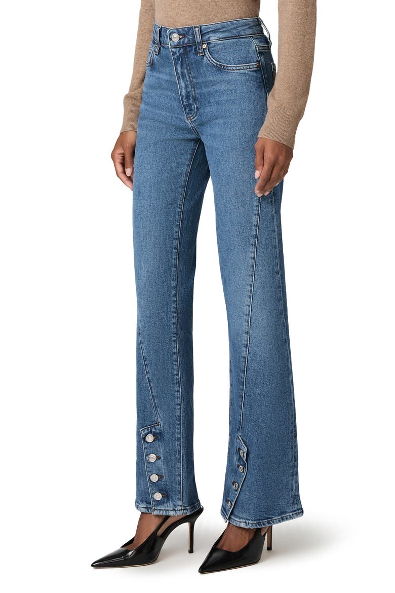 Stevie Twisted Seam Button High Waist Bootcut Jeans, Alternate, color, OPULENCE