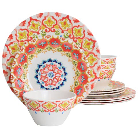 California Designs Tamayo 12 piece Melamine Dinnerware Set