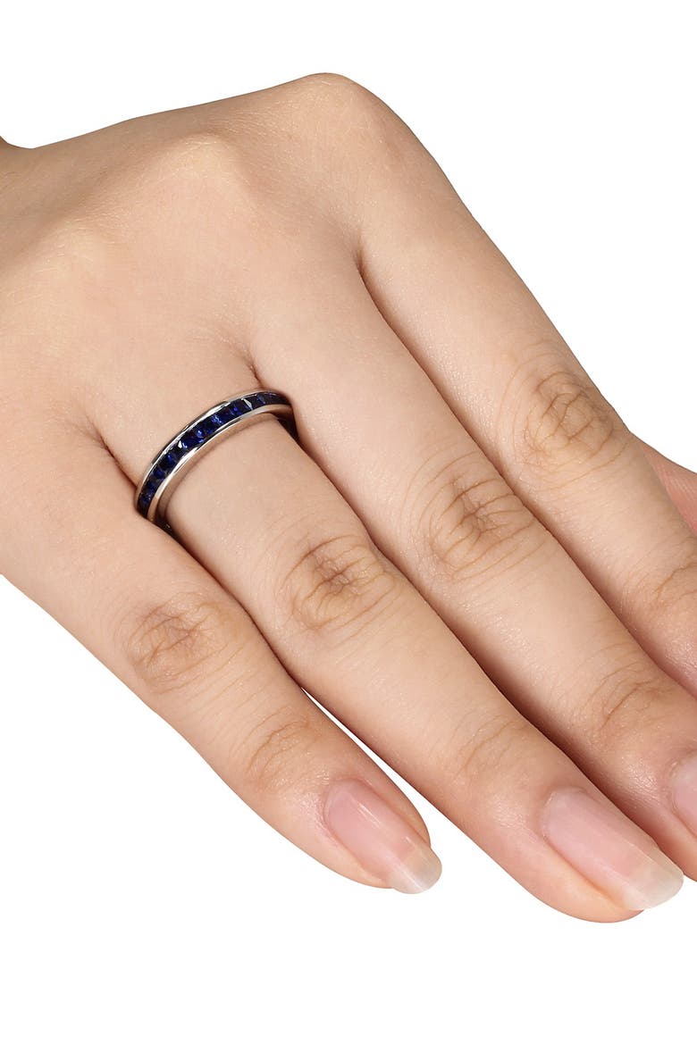 Created Blue Sapphire Eternity Ring, Alternate, color, BLUE