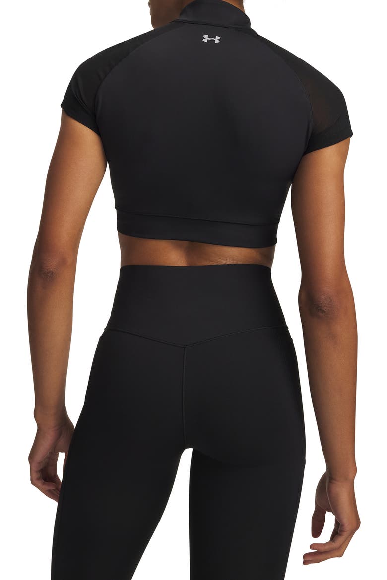 Vanish Elite Quarter Zip Performance Crop Top, Alternate, color, BLK