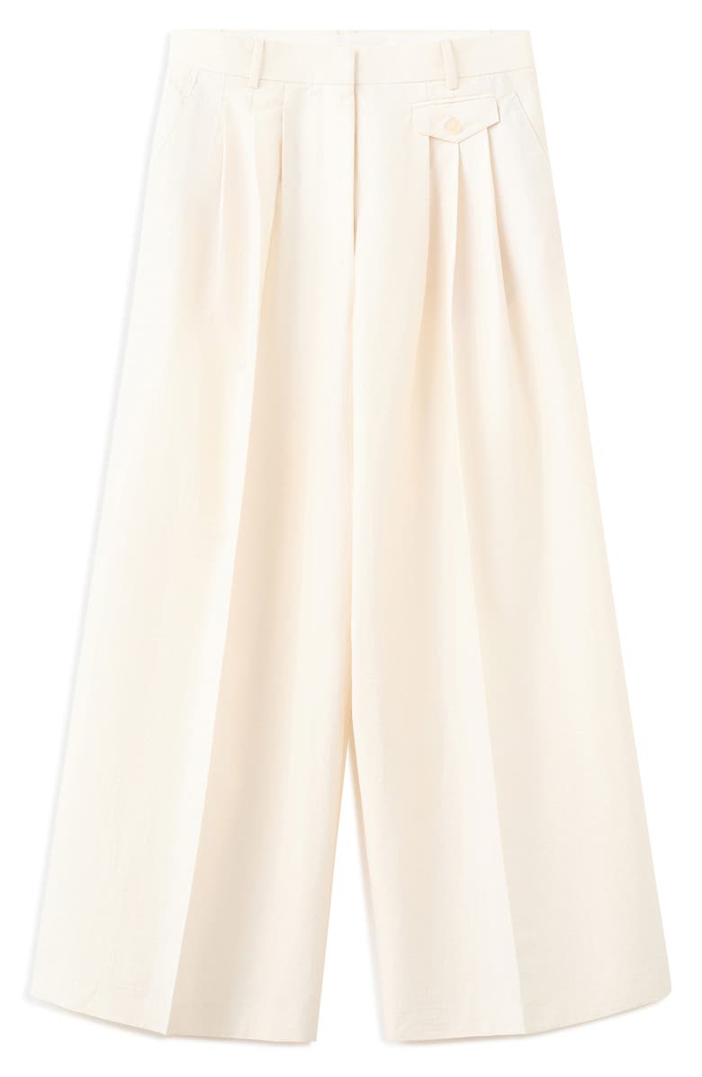 MANGO Pleat Front Wide Leg Pants, Alternate, color,