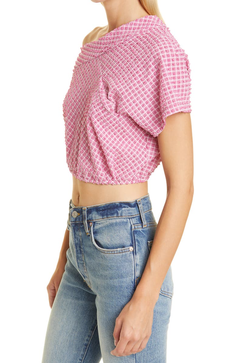 Rachel Comey Pout Gingham One Shoulder Crop Top, Alternate, color, 