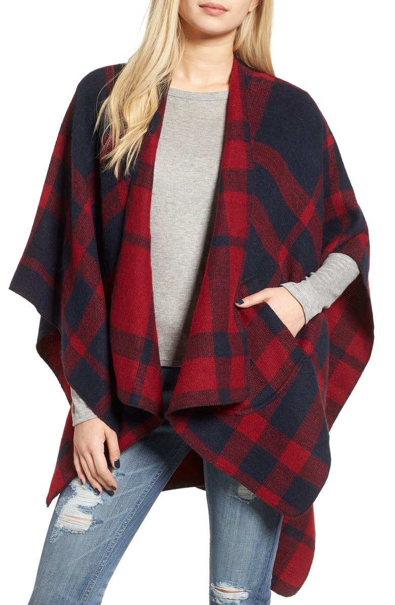 BP. Buffalo Plaid Cape, Main, color,