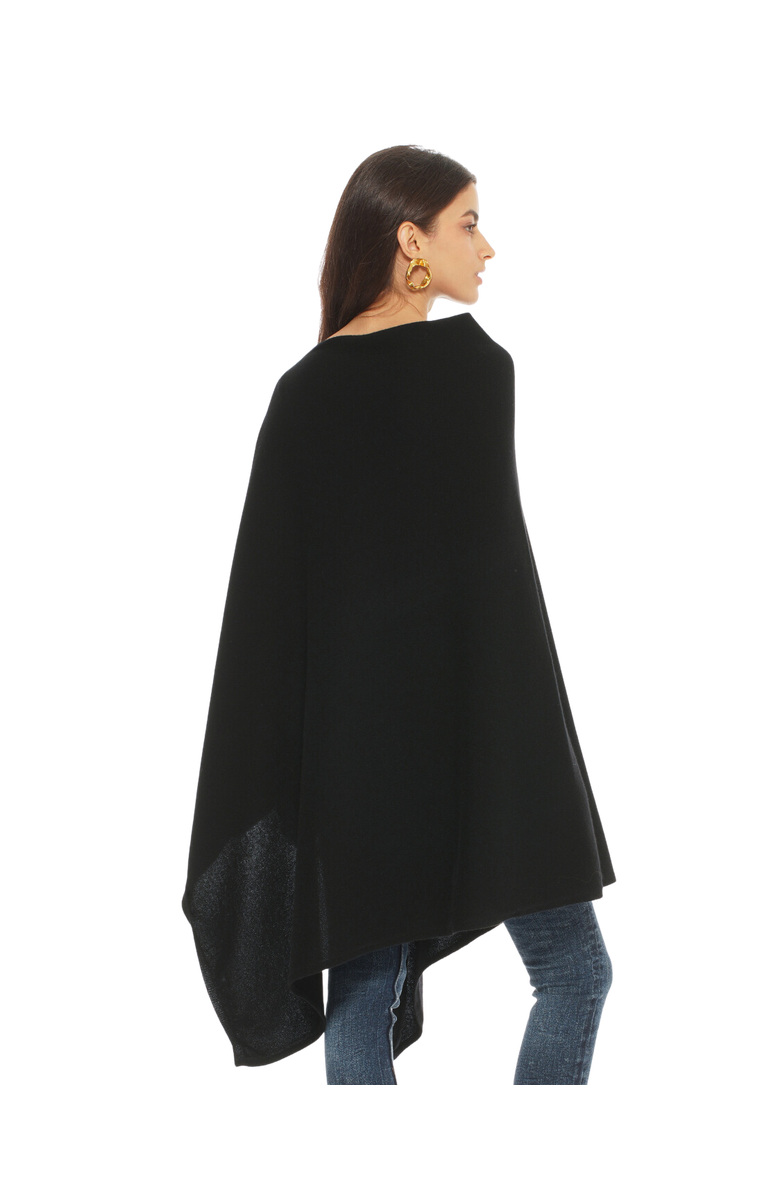 Monticelli Cashmere Pure Cashmere Long Poncho, Alternate, color, Black