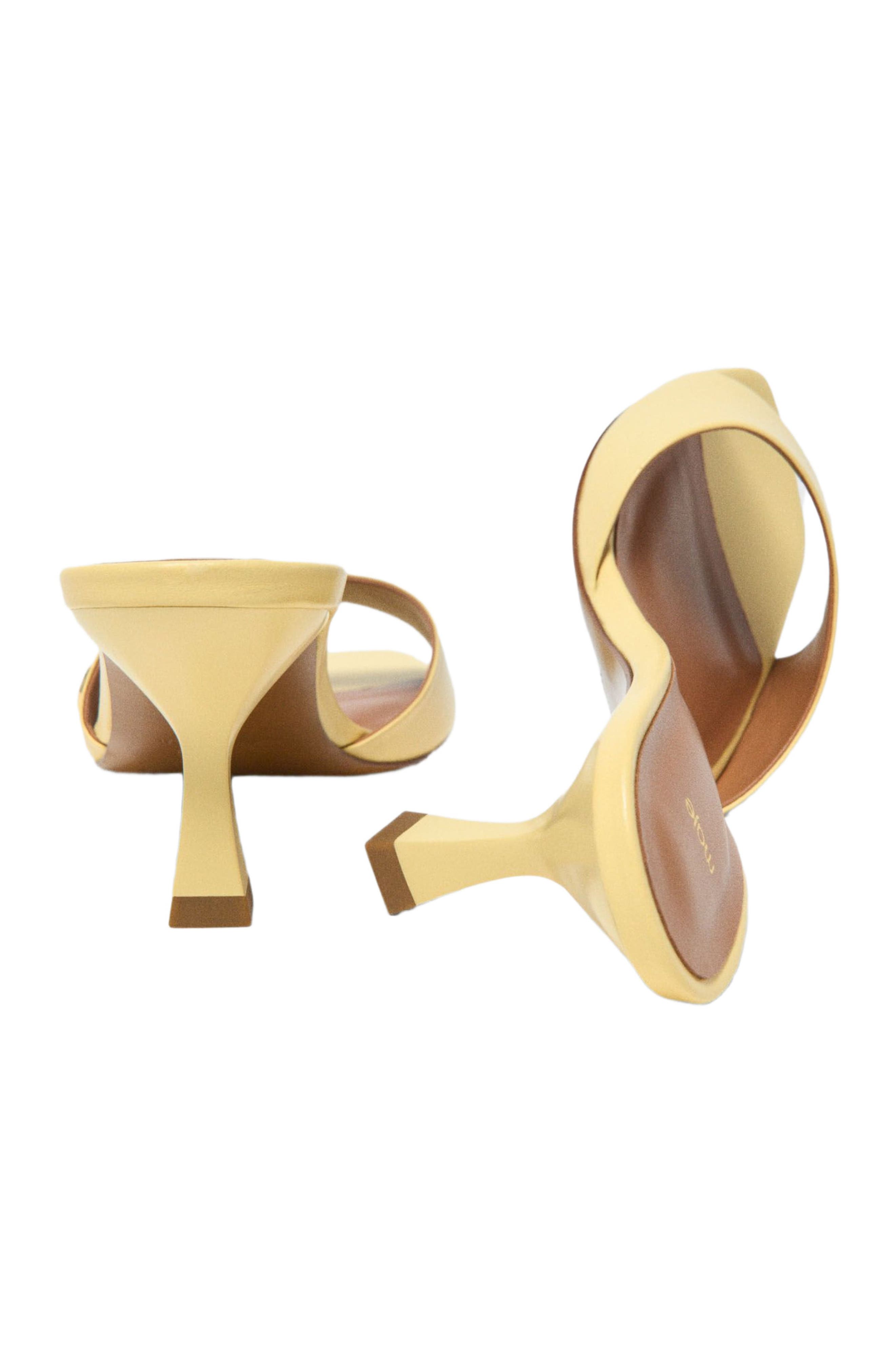 Leather mules, Alternate, color, Pale yellow