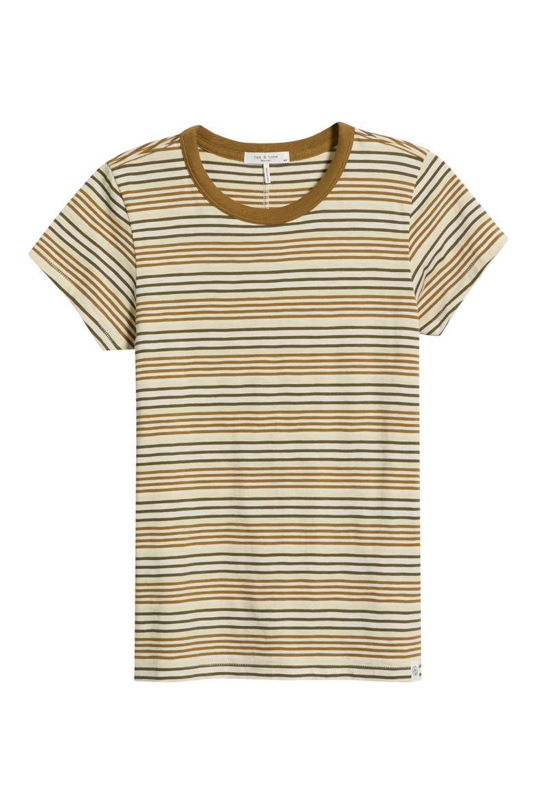 The Slub Stripe Cotton T-Shirt, Alternate, color, GREEN MULTI