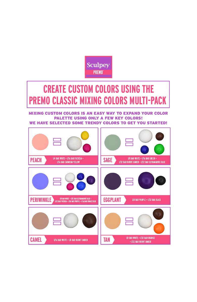 Sculpey Multipack, Classic Mixing Colors, 12 Shades, 1oz Bars, Alternate, color,
