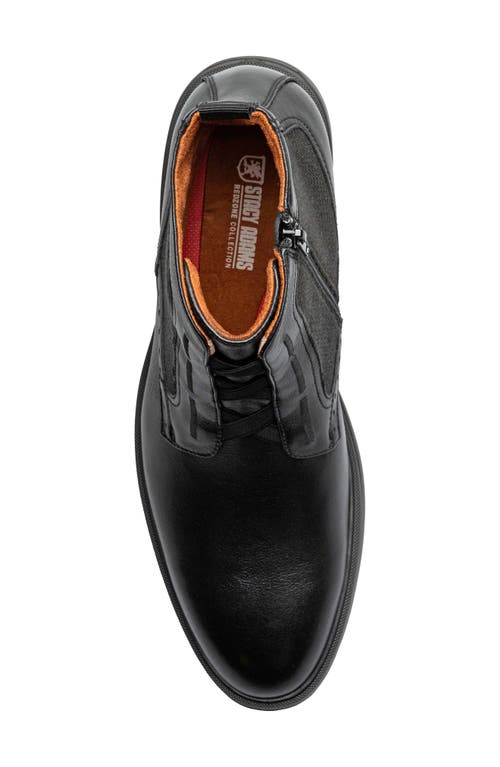 Stacy Adams Thompson Elastic Lace Boot In Black