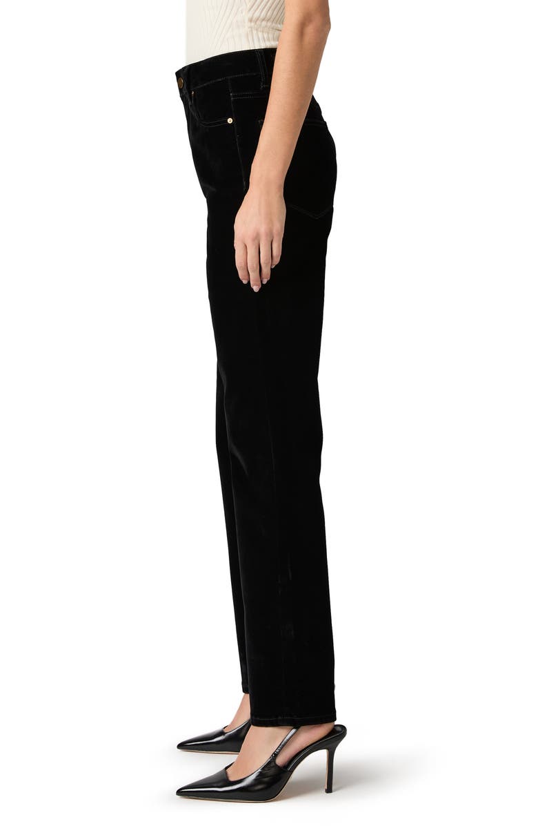 PAIGE Stevie High Waist Straight Leg Velvet Denim Jeans, Alternate, color, Onyx Rich Velvet
