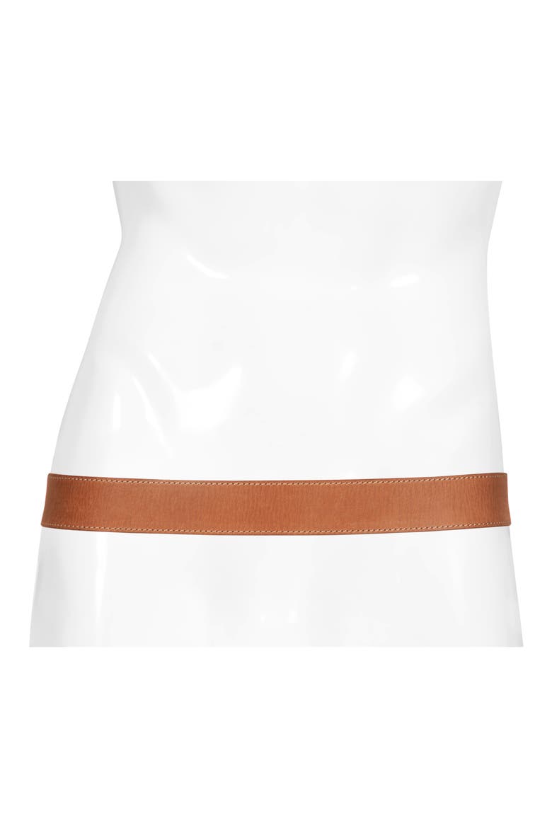 Stitched Edge Leather Belt, Alternate, color, TAN