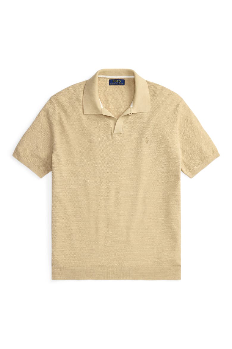 Textured Seed Stitch Cotton & Linen Polo (Men) | Nordstrom