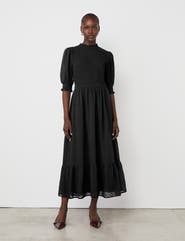 Finery London Amelia 3/4 Sleeve Chiffon Midi Dress