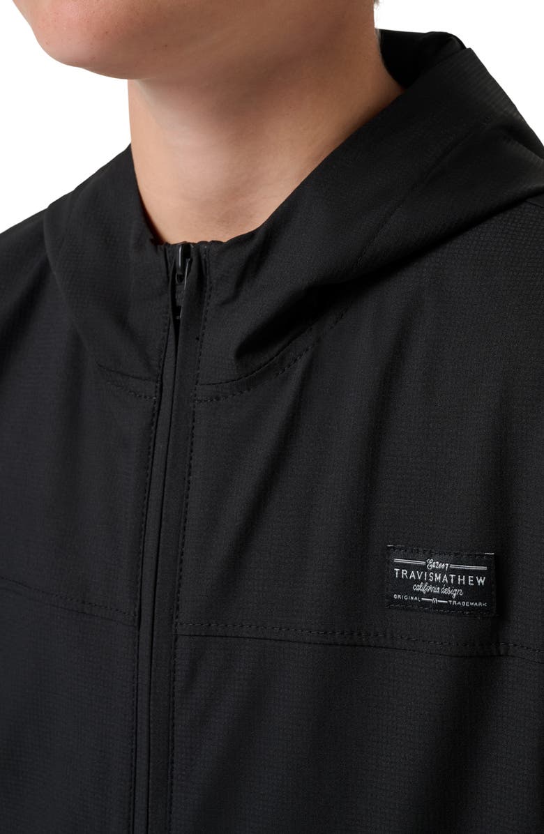 TravisMathew Kids' Y Wanderlust Hooded Zip-Up Golf Jacket, Alternate, color, Black