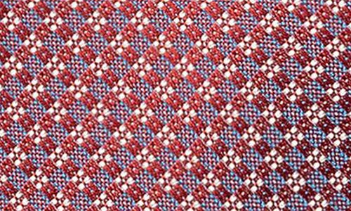 Eton Diamond Silk Tie In Medium Red