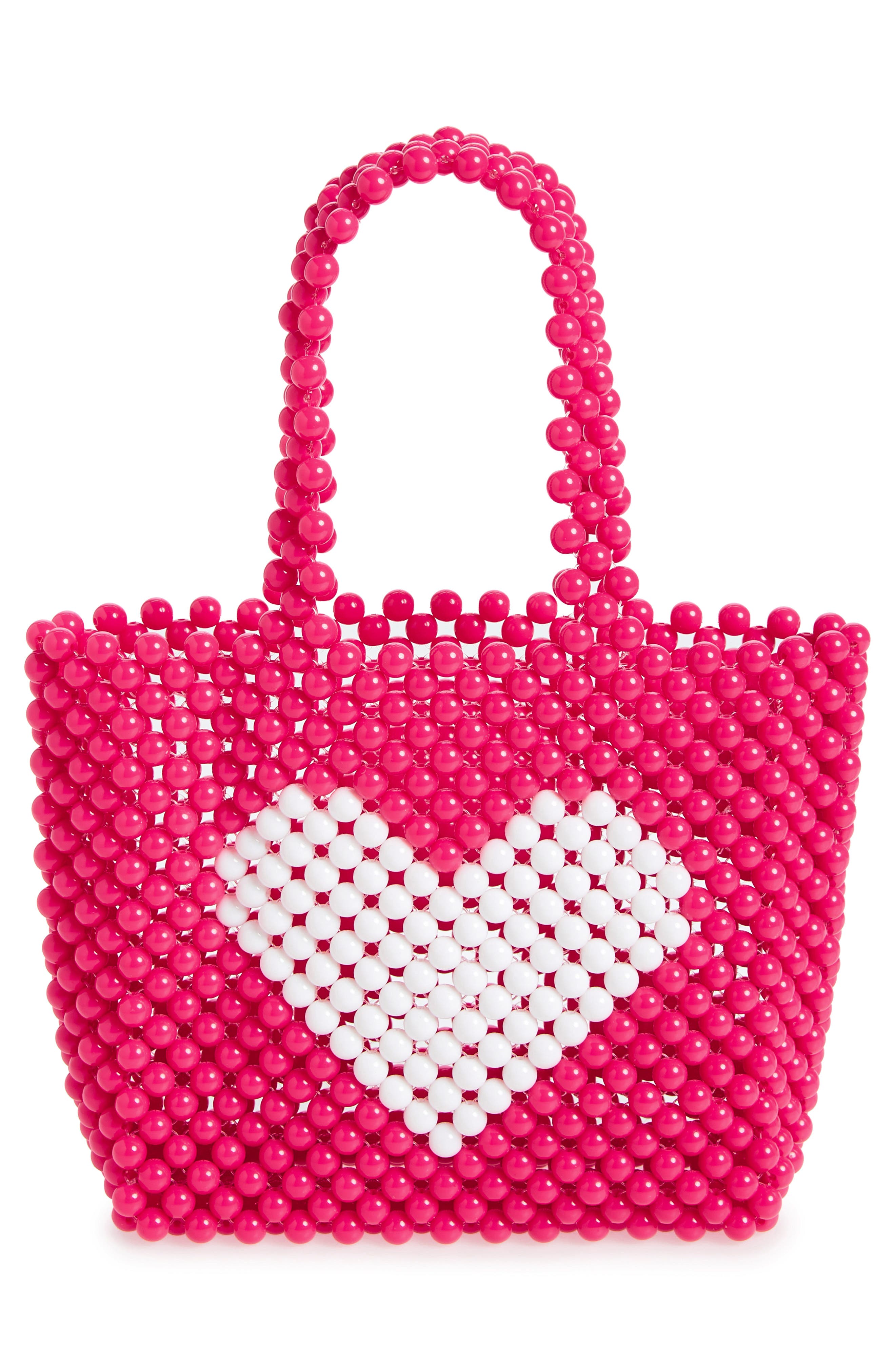 Ruby & Ry Kids' Heart Beaded Top Handle Bag, Main, color, 