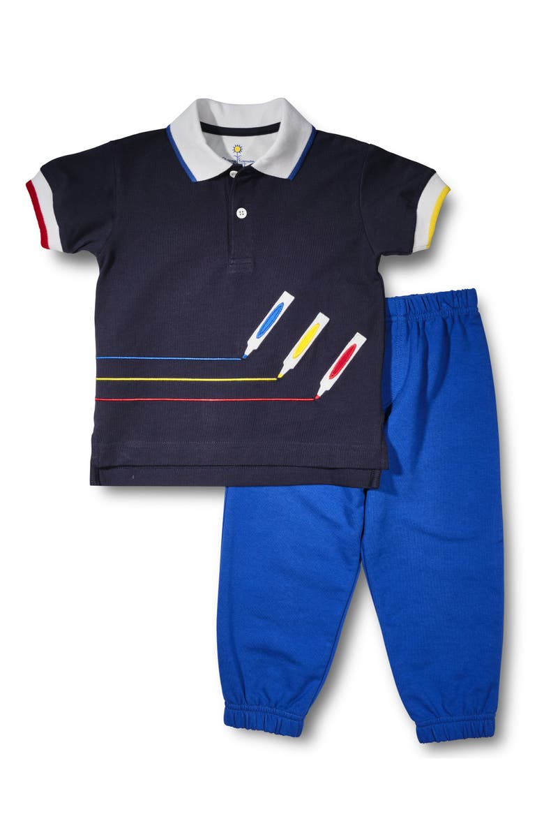 Florence Eiseman Polo With Markers, Alternate, color, Navy Multicolor