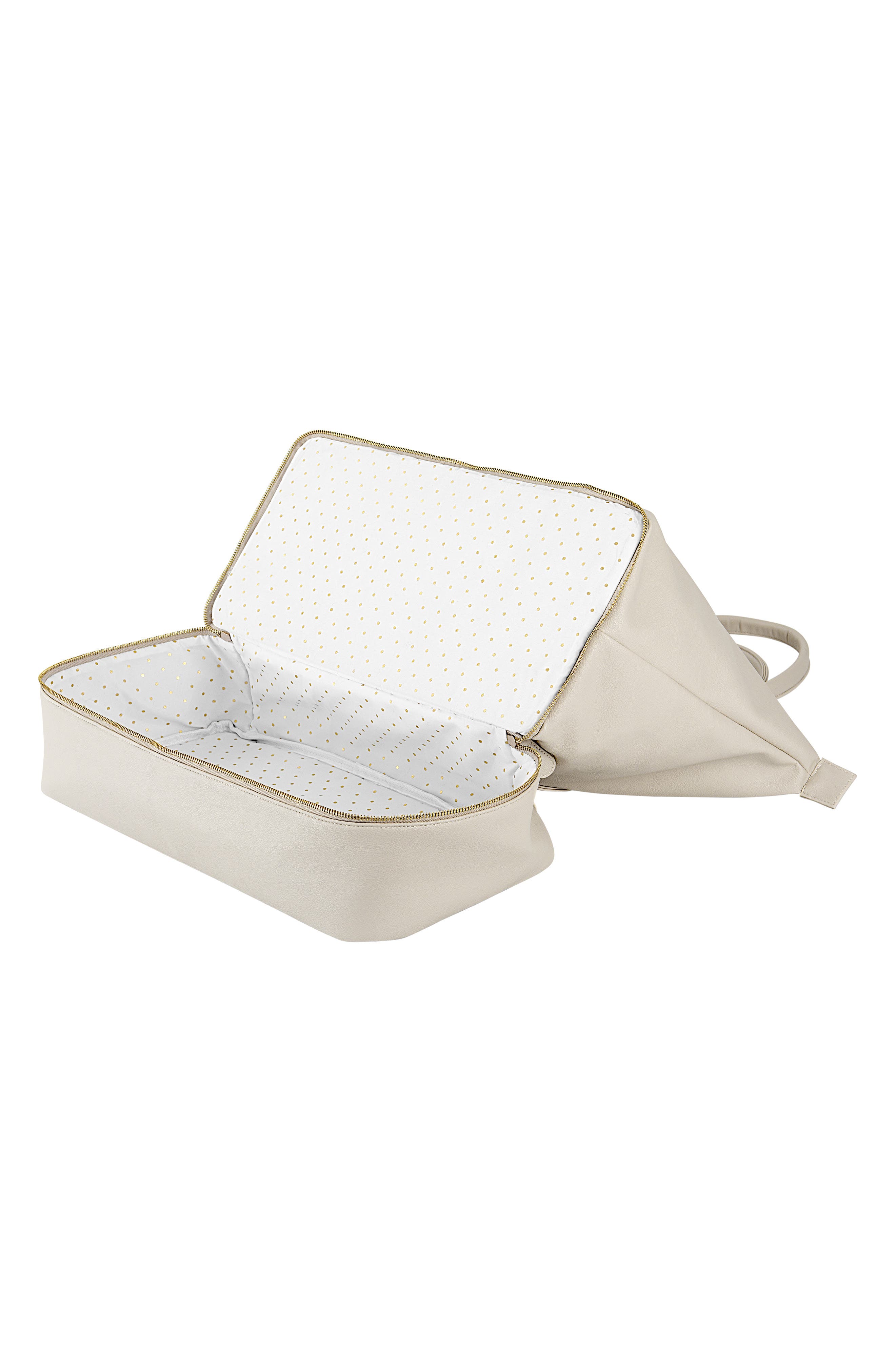 Cathy's Concepts Monogram Vegan Leather Tote with Shoe Base, Alternate, color, 